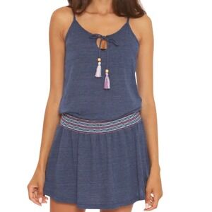 Soluna‎ Swim Blue Cover-Up Dress Sleeveless Tassel Tie Women's Medium M
